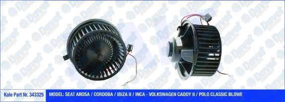 KALE 343325 Kalorifer Motoru Vw Arosa / Cordoba / Ibiza Ii / Inca - Caddy Ii / Polo Classic (12v)